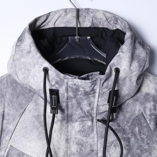 25371SDSA男士秋冬新款痞帅男装潮牌扎染拼接拉链立领连帽羽绒服外套 商品图2