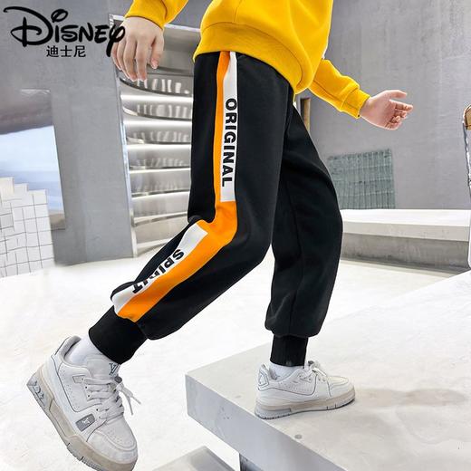 迪士尼男童裤子加绒加厚儿童棉裤一条过冬男大童保暖裤男孩运动裤 商品图3