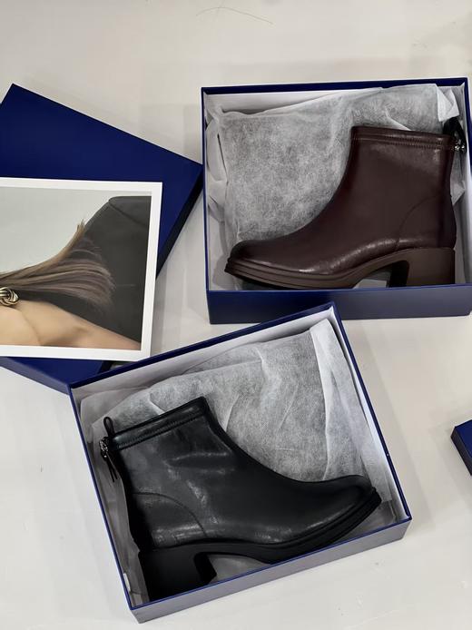 B丽品牌去标发货头层牛皮加绒切尔西短靴 商品图11