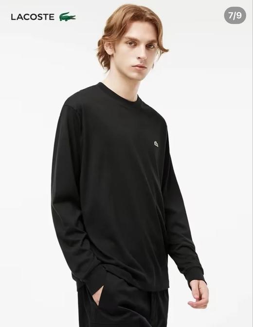 毒家，LACOSTE法国鳄鱼男装经典百搭纯色舒适纯棉圆领长袖T恤 商品图1