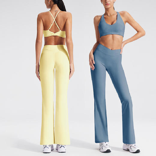 跃牌【颜值有理】系列 V腰瑜伽裤运动阔腿裤欧美提臀高腰休闲喇叭裤运动瑜伽服长裤YK1332 商品图1