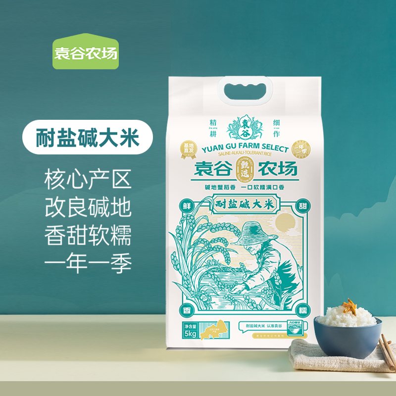 袁谷隆平芯米耐盐碱大米5kg东北大米盘锦粳米10斤真空装当季新米