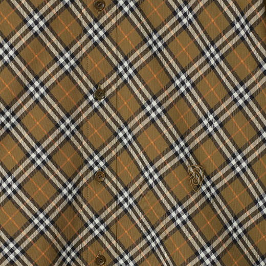 【一】BURBERRY 巴宝莉 女士 B 字型盾牌刺绣格纹棉质长袖衬衫 格子 8098251 C1477 商品图1