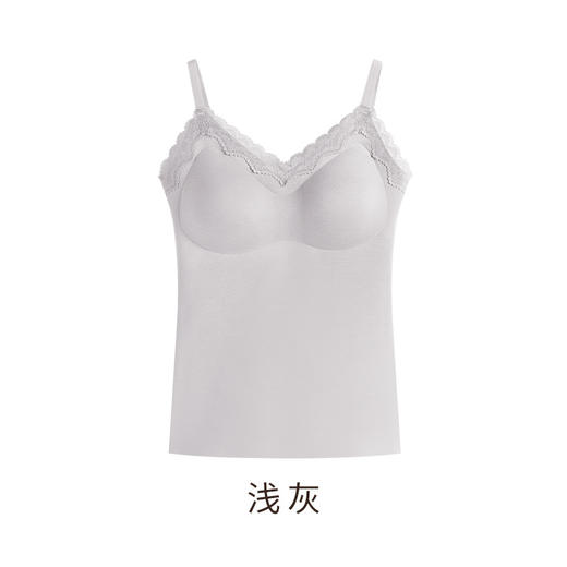 秋冬【店长强推！选2件更划算！】新款秋冬蕾丝吊带 羊绒蚕丝保暖背心 女固定杯内搭外穿打底保暖内衣 商品图7