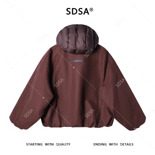 H917SDSA男士秋冬新款痞帅男装美式纯色拼接立领连帽羽绒服开衫宽松潮 商品图5