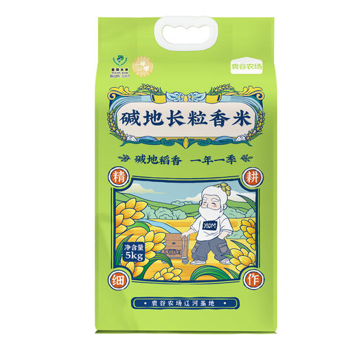 袁谷碱地长粒香米5kg东北粳米长粒香米劲道有嚼劲真空装10斤25年新米 商品图4