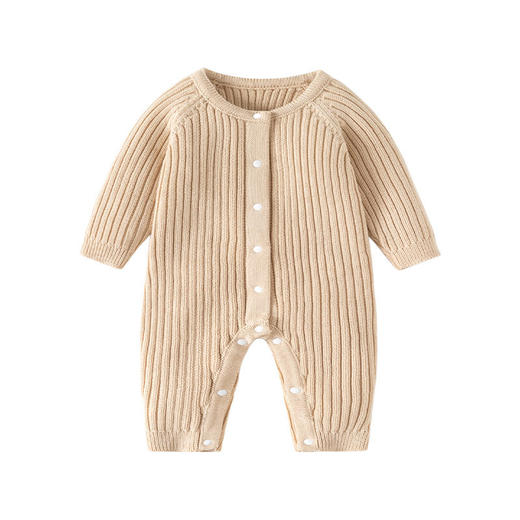 纯色韩版婴儿连体衣A类跨境ins婴儿连体衣秋冬款针织新生儿连体衣 商品图4