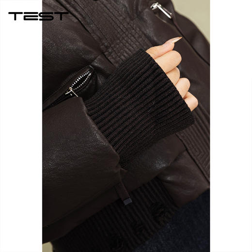 冬上新韩系保暖时髦加厚显瘦百搭PU皮夹克2254153 商品图3