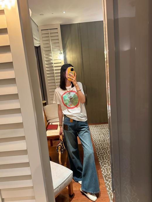 驴家 25年新品🆕✖️Grace·Coddington联名的猫猫系列 白色两只猫猫印花T恤(KX*MM) 商品图1