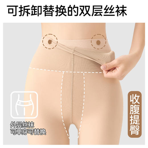 【79元起2双】【第六代Pro纽扣款光腿神器】宝娜斯丝袜光腿神器 秋冬加绒加厚肤色打底袜自然裸感双层连裤袜 商品图1
