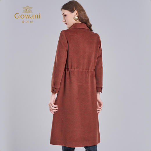 【100%绵羊毛】乔万尼绵羊毛收腰大衣保暖抗风中长款外套EI4A565 商品图4