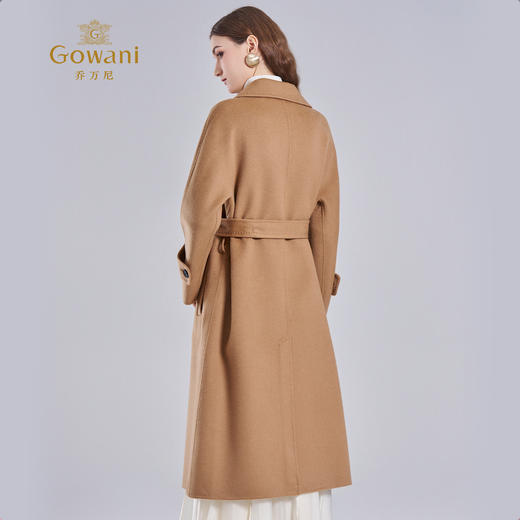 【羊绒】乔万尼新款羊毛羊绒大衣经典驼色高级感收腰设计EI4A598 商品图4