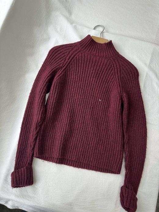 贝壳三 基础款半高领含羊毛弹力针织衫袖口翻边舒适毛衣C110813 商品图1