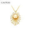GAONAS 仿珍珠吊坠 女士贵气百搭16mm金色珠项链11724XGO 商品缩略图0