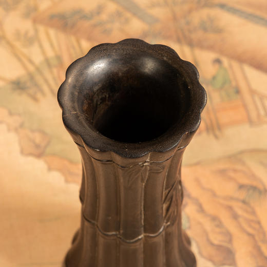 清	紫檀竹节花插 商品图3