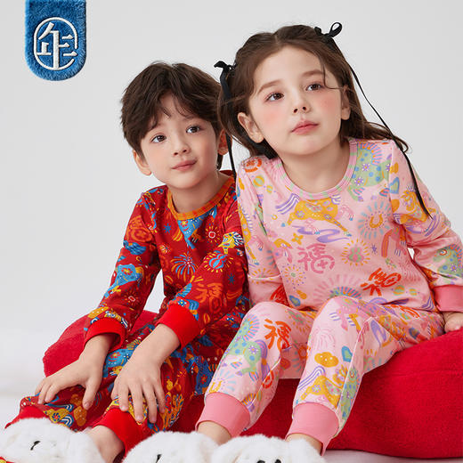 【云优选】年衣童装家居服套装冬季新款男女童居家内衣盛世跃马家居服套装 商品图5