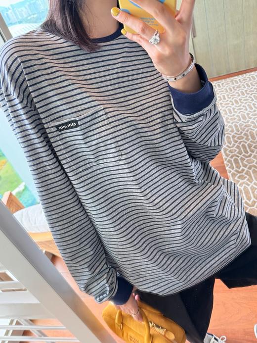 缪缪 25年秋冬最新POP限定款🆕条纹T恤(KX*MM) 商品图4