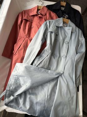 贝壳三 气质百搭正肩收腰显瘦风衣双排扣棉质中长款外套C110820