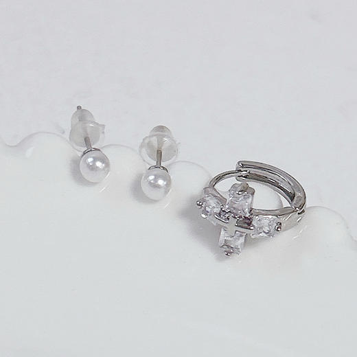 小众优雅时尚镶钻组合耳饰-纪念日百货门店同款167596192 商品图2