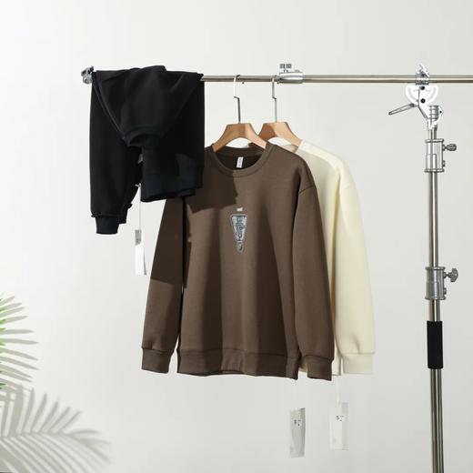 重磅高端美式复古字母印花圆领卫衣男装秋季新款宽松休闲长袖 商品图3