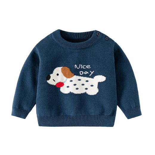 可爱小狗简约针织男童毛衣纯棉婴儿毛衣A类秋冬保暖潮范儿童上衣 商品图4