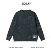 SDSA男士秋冬新款痞帅男装慵懒风下摆拼接圆领毛衣潮流百搭针织衫 商品缩略图1