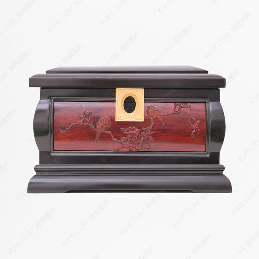 高品质寿盒“鸟语花香”（丝翎檀雕） 商品图0