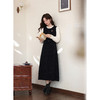 鹿向南「浪漫绮想」黑色假两件毛织长袖连衣裙秋冬款中长款裙子女 商品缩略图2