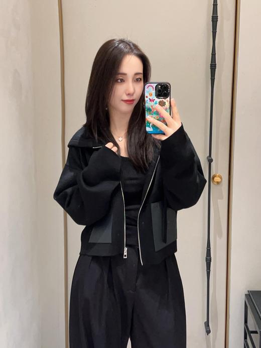 罗意威 25Fw秋冬新款 皮牌羊毛拉链连帽针织开衫（DQJ*MM） 商品图3