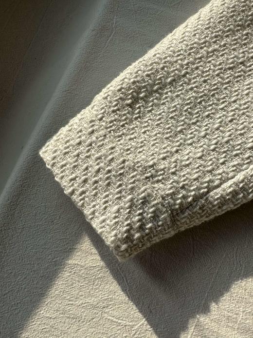 贝壳三 小香风编织肌理感双口袋外套气质翻领短款上衣C110817 商品图8