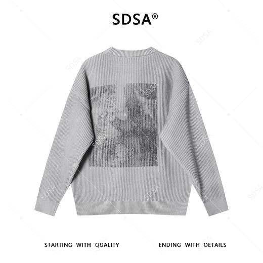 243065SDSA男士秋冬新款痞帅男装潮牌美式撞色印花圆领毛衣休闲简约上衣 商品图5
