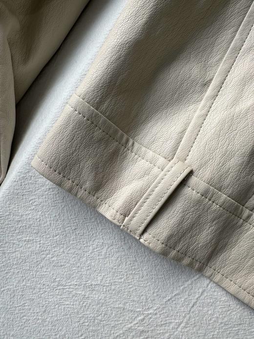 贝壳三 法式撞色翻领短款夹克外套短款巴恩风工装皮衣女C110802 商品图12