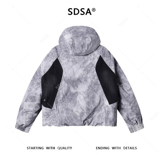 25371SDSA男士秋冬新款痞帅男装潮牌扎染拼接拉链立领连帽羽绒服外套 商品图5