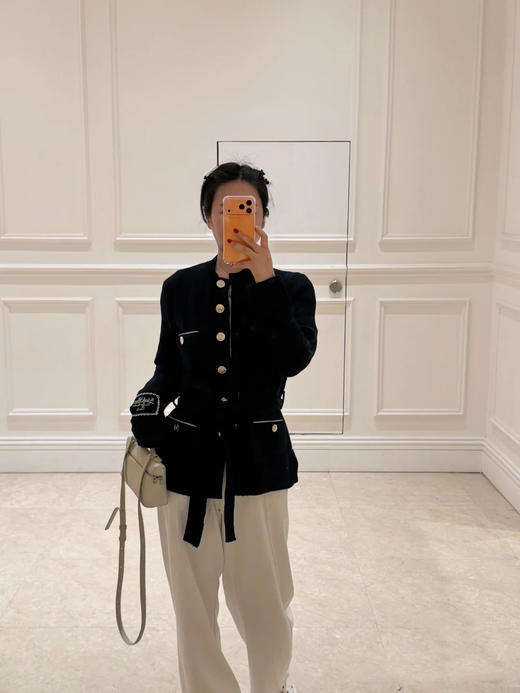 香奈儿 25秋冬新款徽章腰带毛织开衫（TM） 商品图4