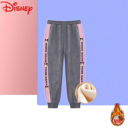 迪士尼童装女童加绒裤子保暖洋气儿童卫裤秋冬款一体绒休闲裤时尚 商品图4