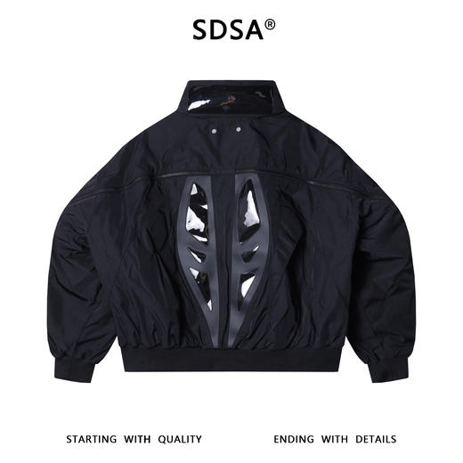 25190SDSA男士秋冬新款痞帅男装潮牌复古拼接结构拉链立领羽绒服宽松 商品图5