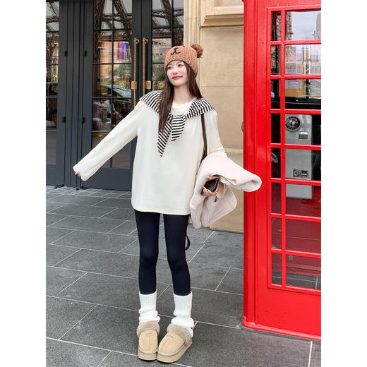 <曾小咸推荐> 现货秒杀！微信超特价！白色圆领长袖t恤（带披肩帽）日常179.99 立减90 秒杀89.99！ 商品图4