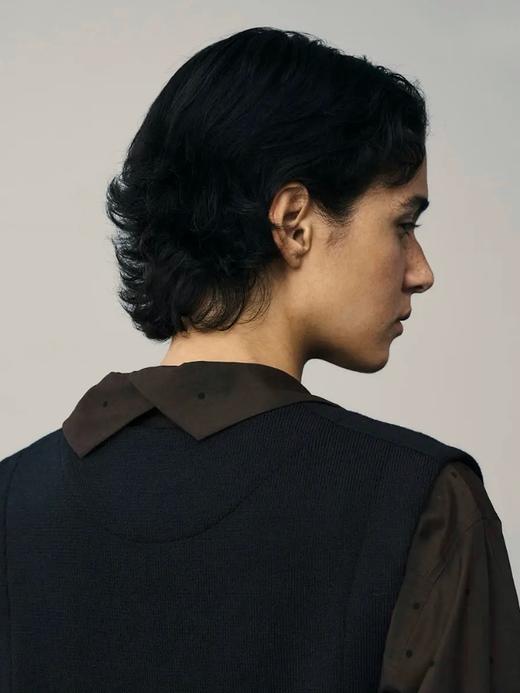 Margaret Howell 25AW 日版黑色斜纹羊毛拼接背心 商品图1