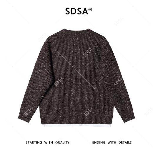 SDSA男士秋冬新款痞帅男装慵懒风下摆拼接圆领毛衣潮流百搭针织衫 商品图5