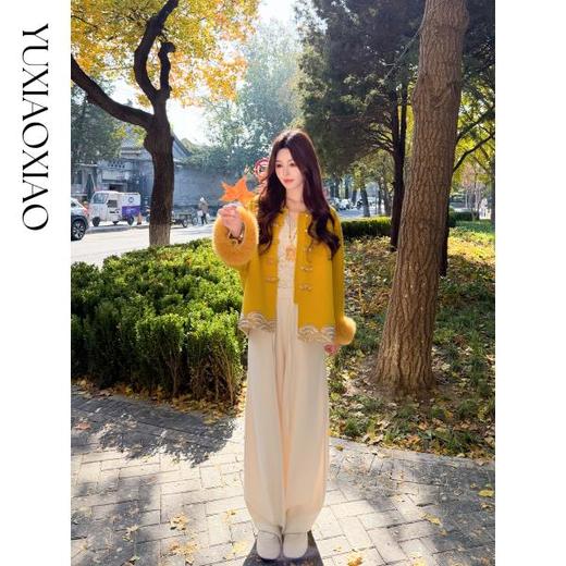 余潇潇【自在老钱】绵羊毛混纺垂坠慵懒风百搭舒适抽绳阔腿休闲裤 商品图2