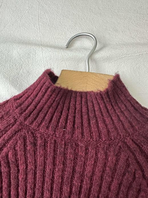 贝壳三 基础款半高领含羊毛弹力针织衫袖口翻边舒适毛衣C110813 商品图10