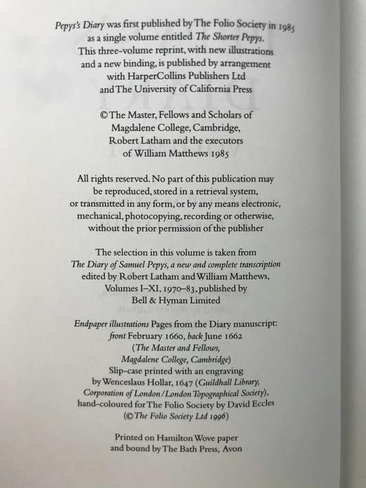 佩皮斯日记（全3卷） 配插图 弗里欧书社函装本 商品图3