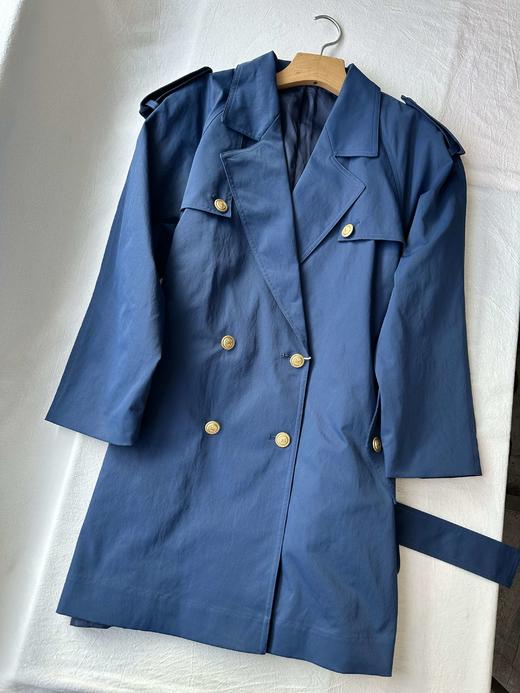 贝壳三 英伦风双排扣复古宽松风衣腰带收腰显瘦短款外套C110819 商品图1