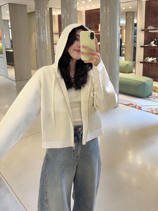 罗意威 25Fw秋冬新款 皮牌羊毛拉链连帽针织开衫（DQJ*MM） 商品图6