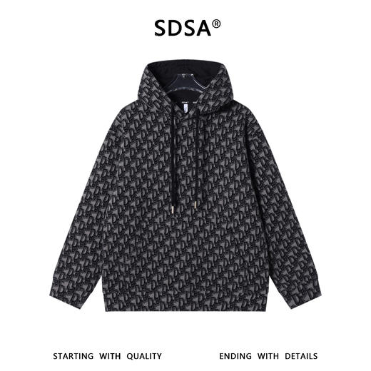 WY1271SDSA男士秋冬新款痞帅男装美式撞色满印字母抽绳连帽卫衣宽松百搭 商品图1