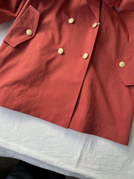 贝壳三 英伦风双排扣复古宽松风衣腰带收腰显瘦短款外套C110819 商品图9