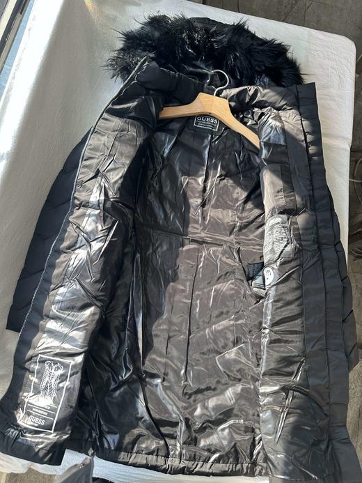 贝壳三 秋冬加厚连帽中长款羽绒服修身收腰毛领连帽外套C110807 商品图13