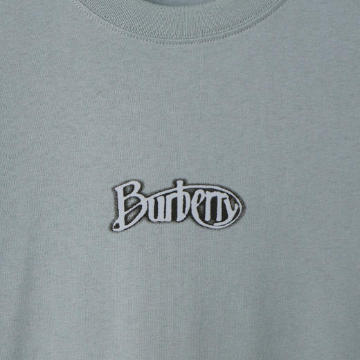 【一】BURBERRY 巴宝莉 男士徽标印花棉质圆领短袖T恤 灰色 8098404 C1541 商品图1