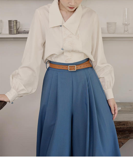 裁缝学苑AQ565长袖衬衫上衣国风阔腿裤通勤套装纸样女装汉服两件套样板 商品图4