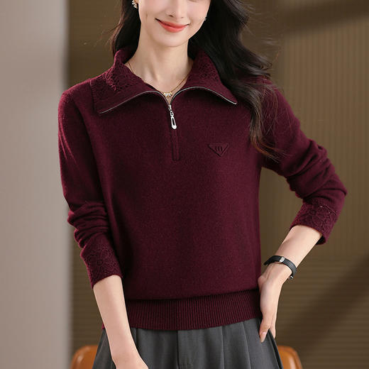 CC 13-98836大翻领毛衣羊毛打底衫轻奢显瘦上衣 商品图3